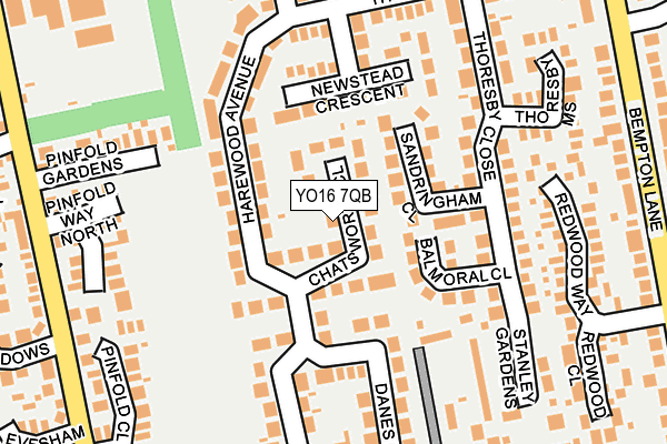 YO16 7QB map - OS OpenMap – Local (Ordnance Survey)