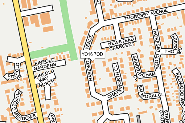 YO16 7QD map - OS OpenMap – Local (Ordnance Survey)