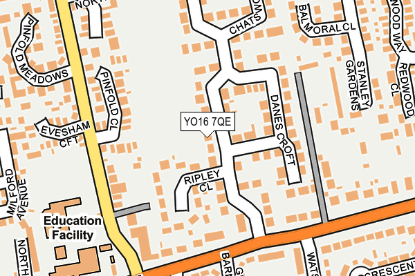 YO16 7QE map - OS OpenMap – Local (Ordnance Survey)