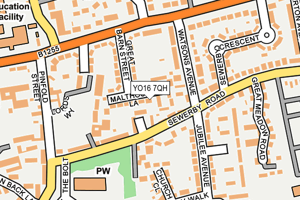 YO16 7QH map - OS OpenMap – Local (Ordnance Survey)