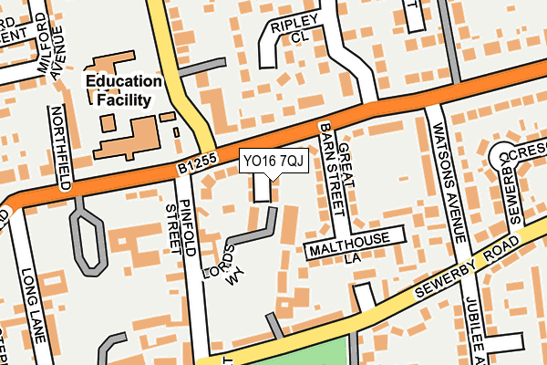 YO16 7QJ map - OS OpenMap – Local (Ordnance Survey)
