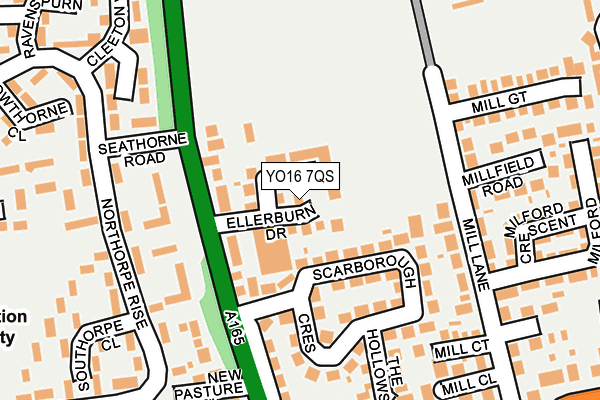 YO16 7QS map - OS OpenMap – Local (Ordnance Survey)