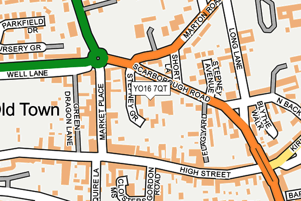 YO16 7QT map - OS OpenMap – Local (Ordnance Survey)