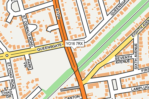 YO16 7RX map - OS OpenMap – Local (Ordnance Survey)