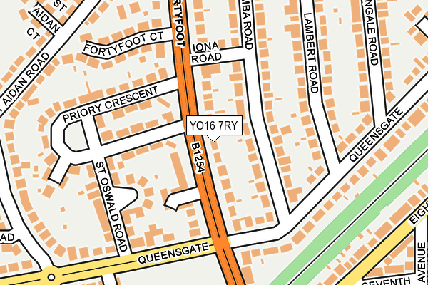 YO16 7RY map - OS OpenMap – Local (Ordnance Survey)