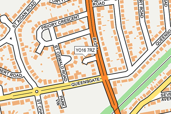 YO16 7RZ map - OS OpenMap – Local (Ordnance Survey)