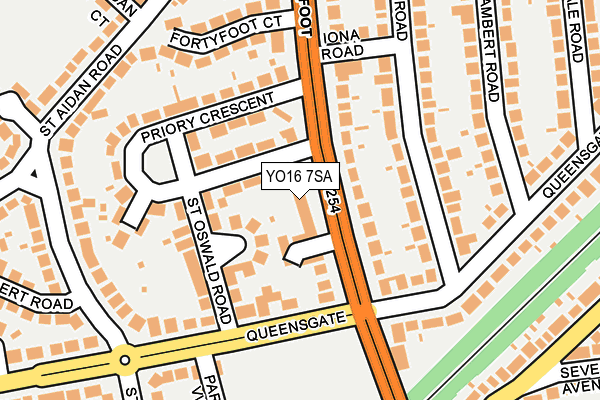 YO16 7SA map - OS OpenMap – Local (Ordnance Survey)