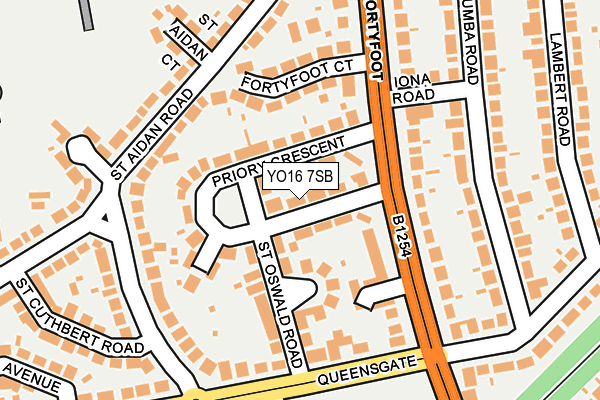 YO16 7SB map - OS OpenMap – Local (Ordnance Survey)