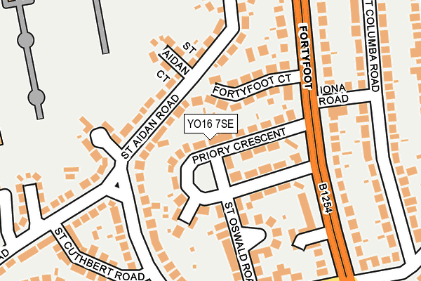 YO16 7SE map - OS OpenMap – Local (Ordnance Survey)