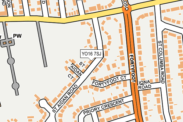 YO16 7SJ map - OS OpenMap – Local (Ordnance Survey)