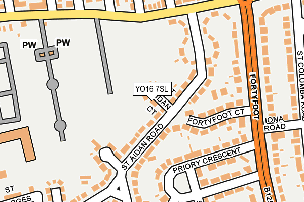YO16 7SL map - OS OpenMap – Local (Ordnance Survey)