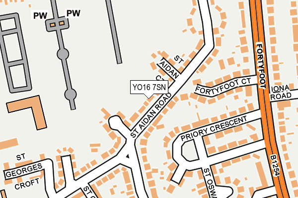 YO16 7SN map - OS OpenMap – Local (Ordnance Survey)