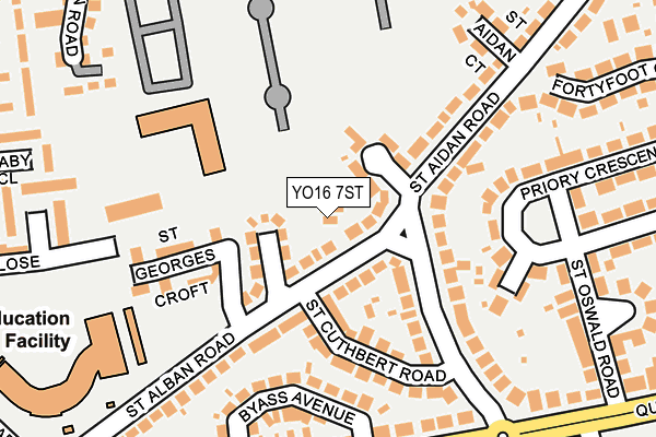 YO16 7ST map - OS OpenMap – Local (Ordnance Survey)