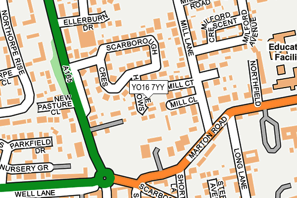YO16 7YY map - OS OpenMap – Local (Ordnance Survey)