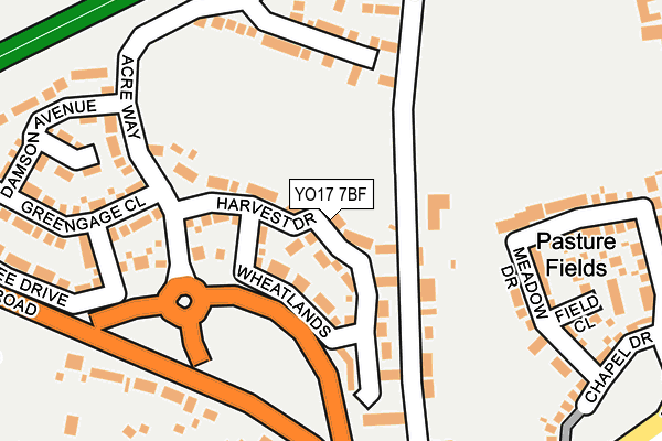 YO17 7BF map - OS OpenMap – Local (Ordnance Survey)