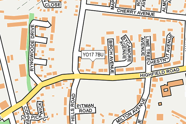 YO17 7BU map - OS OpenMap – Local (Ordnance Survey)