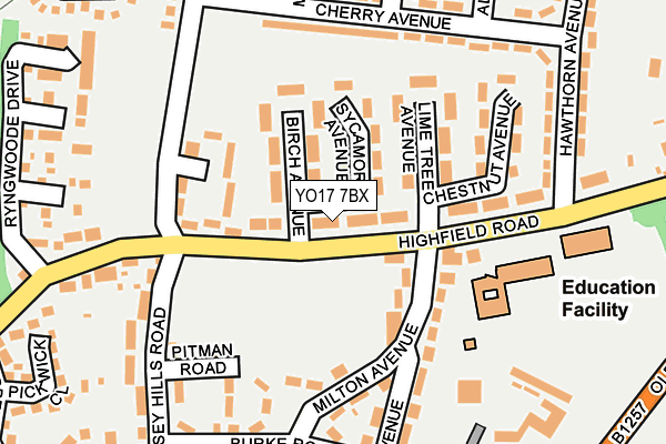 YO17 7BX map - OS OpenMap – Local (Ordnance Survey)