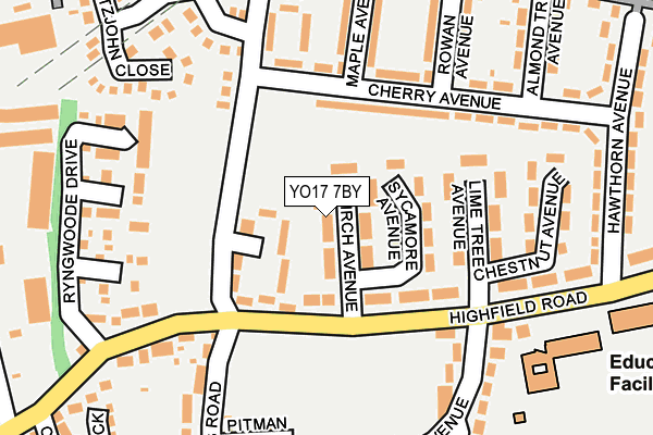 YO17 7BY map - OS OpenMap – Local (Ordnance Survey)