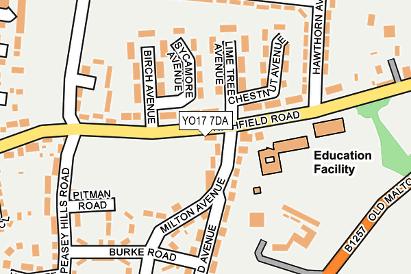 YO17 7DA map - OS OpenMap – Local (Ordnance Survey)