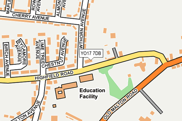 YO17 7DB map - OS OpenMap – Local (Ordnance Survey)