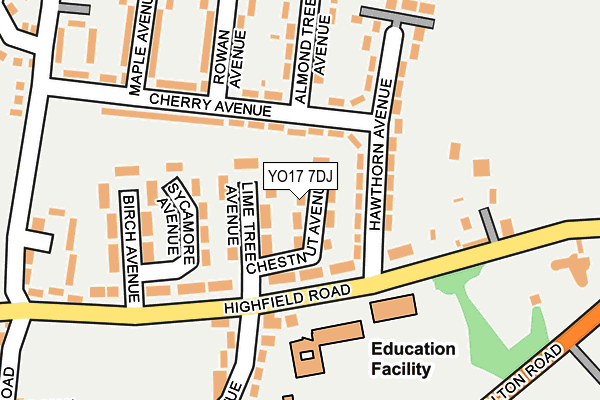 YO17 7DJ map - OS OpenMap – Local (Ordnance Survey)