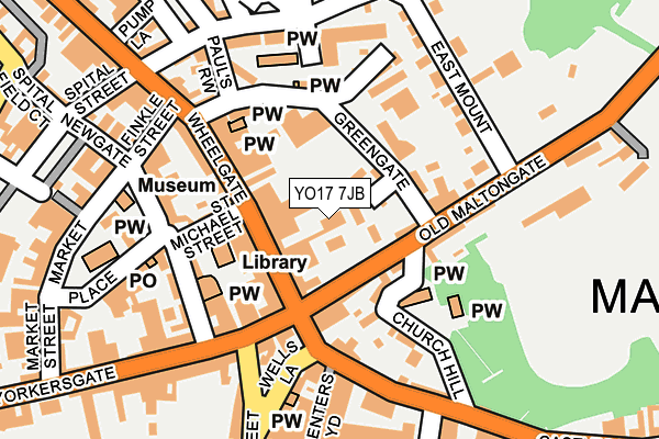 YO17 7JB map - OS OpenMap – Local (Ordnance Survey)