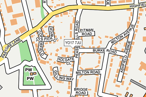 YO17 7JU map - OS OpenMap – Local (Ordnance Survey)