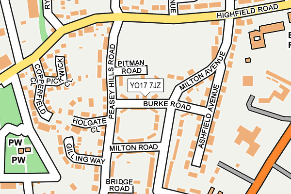 YO17 7JZ map - OS OpenMap – Local (Ordnance Survey)