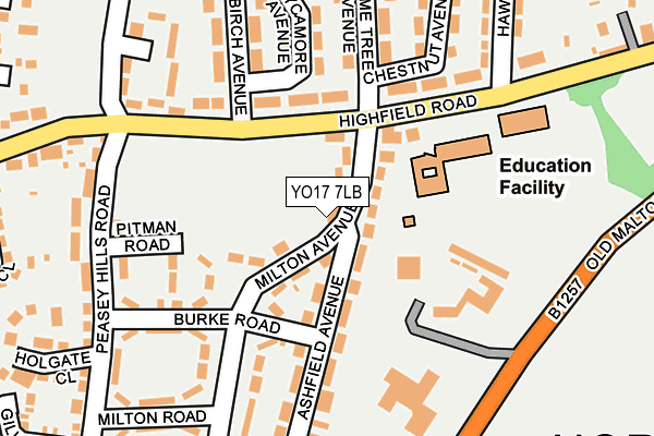 YO17 7LB map - OS OpenMap – Local (Ordnance Survey)