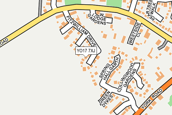 YO17 7XJ map - OS OpenMap – Local (Ordnance Survey)
