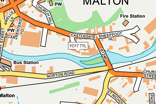 YO17 7YL map - OS OpenMap – Local (Ordnance Survey)