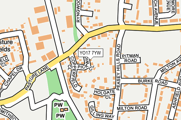 YO17 7YW map - OS OpenMap – Local (Ordnance Survey)
