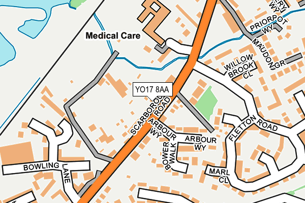 YO17 8AA map - OS OpenMap – Local (Ordnance Survey)