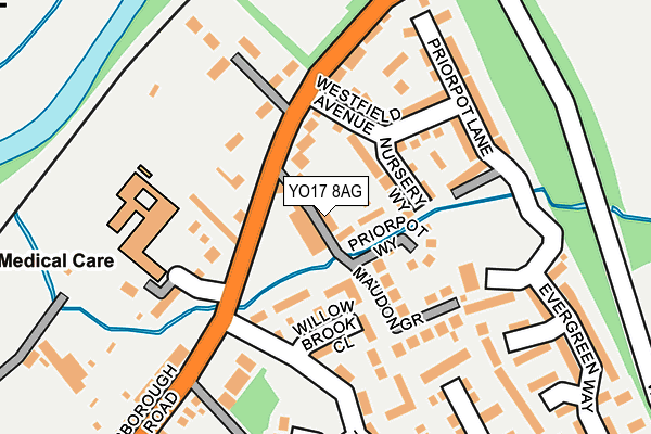 YO17 8AG map - OS OpenMap – Local (Ordnance Survey)