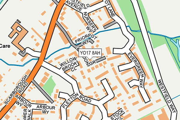 YO17 8AH map - OS OpenMap – Local (Ordnance Survey)