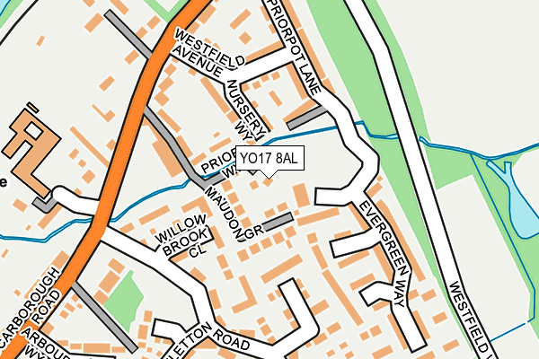 YO17 8AL map - OS OpenMap – Local (Ordnance Survey)