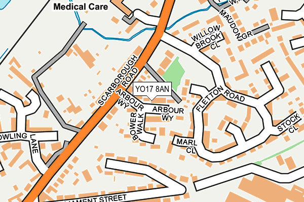 YO17 8AN map - OS OpenMap – Local (Ordnance Survey)