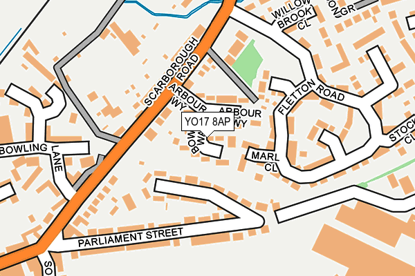 YO17 8AP map - OS OpenMap – Local (Ordnance Survey)