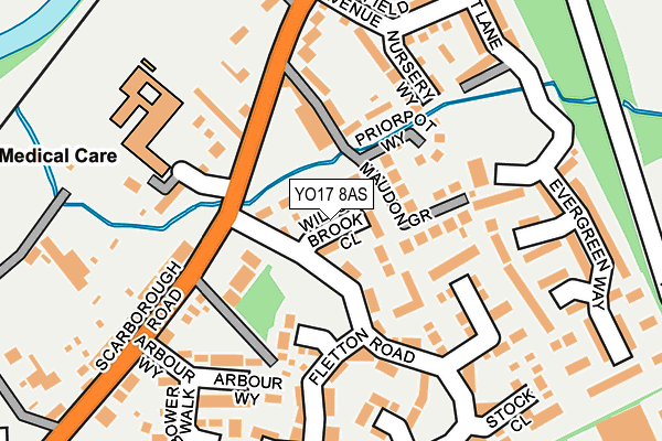 YO17 8AS map - OS OpenMap – Local (Ordnance Survey)