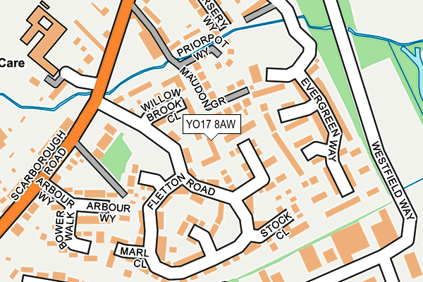 YO17 8AW map - OS OpenMap – Local (Ordnance Survey)