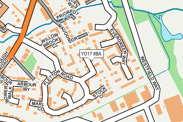 YO17 8BA map - OS OpenMap – Local (Ordnance Survey)