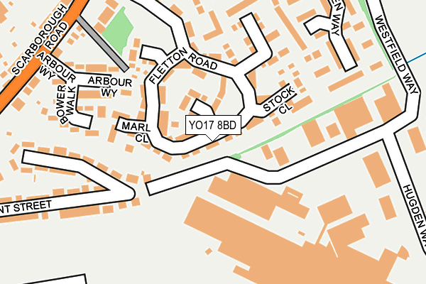 YO17 8BD map - OS OpenMap – Local (Ordnance Survey)