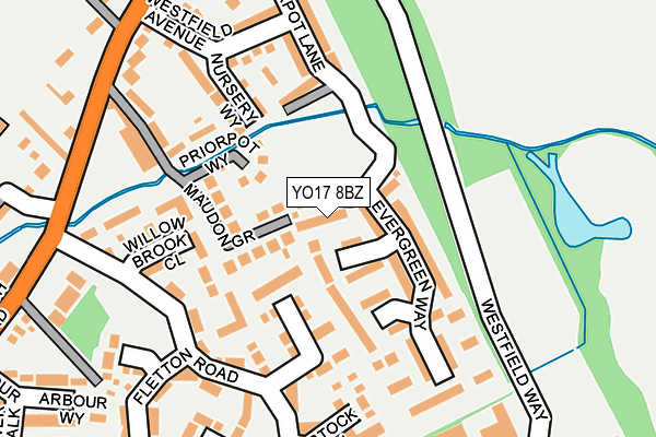 YO17 8BZ map - OS OpenMap – Local (Ordnance Survey)