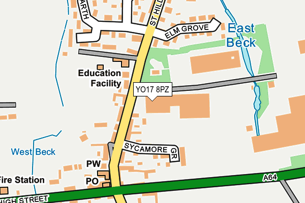 YO17 8PZ map - OS OpenMap – Local (Ordnance Survey)
