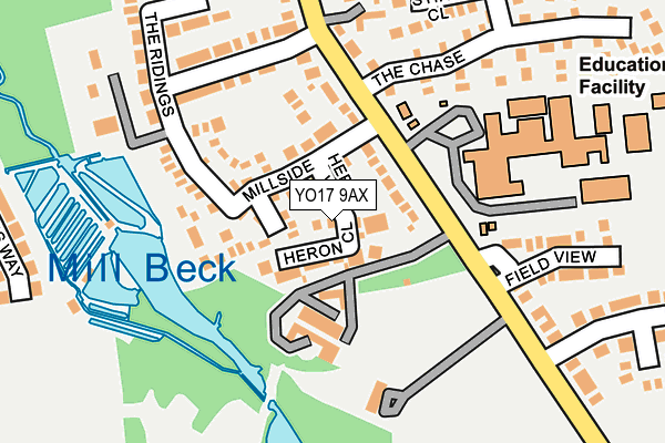 YO17 9AX map - OS OpenMap – Local (Ordnance Survey)