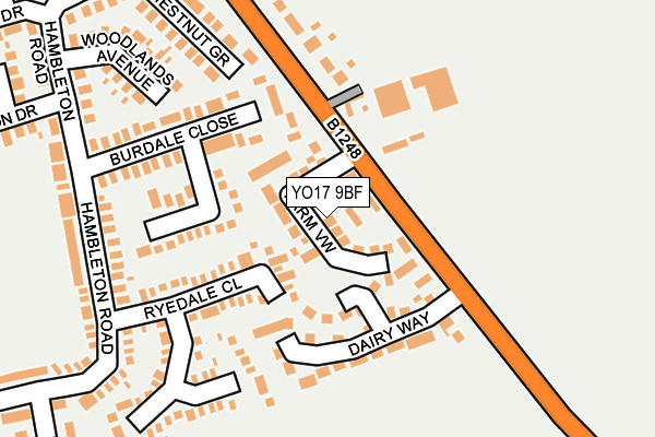 YO17 9BF map - OS OpenMap – Local (Ordnance Survey)