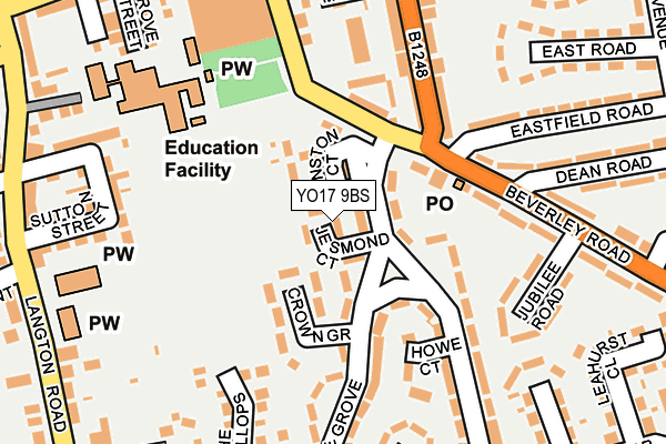 YO17 9BS map - OS OpenMap – Local (Ordnance Survey)