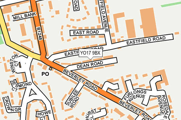 YO17 9BX map - OS OpenMap – Local (Ordnance Survey)