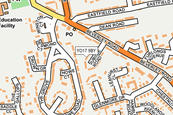 YO17 9BY map - OS OpenMap – Local (Ordnance Survey)