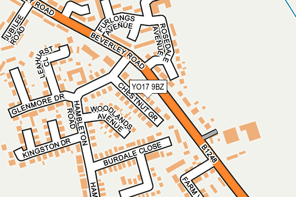 YO17 9BZ map - OS OpenMap – Local (Ordnance Survey)